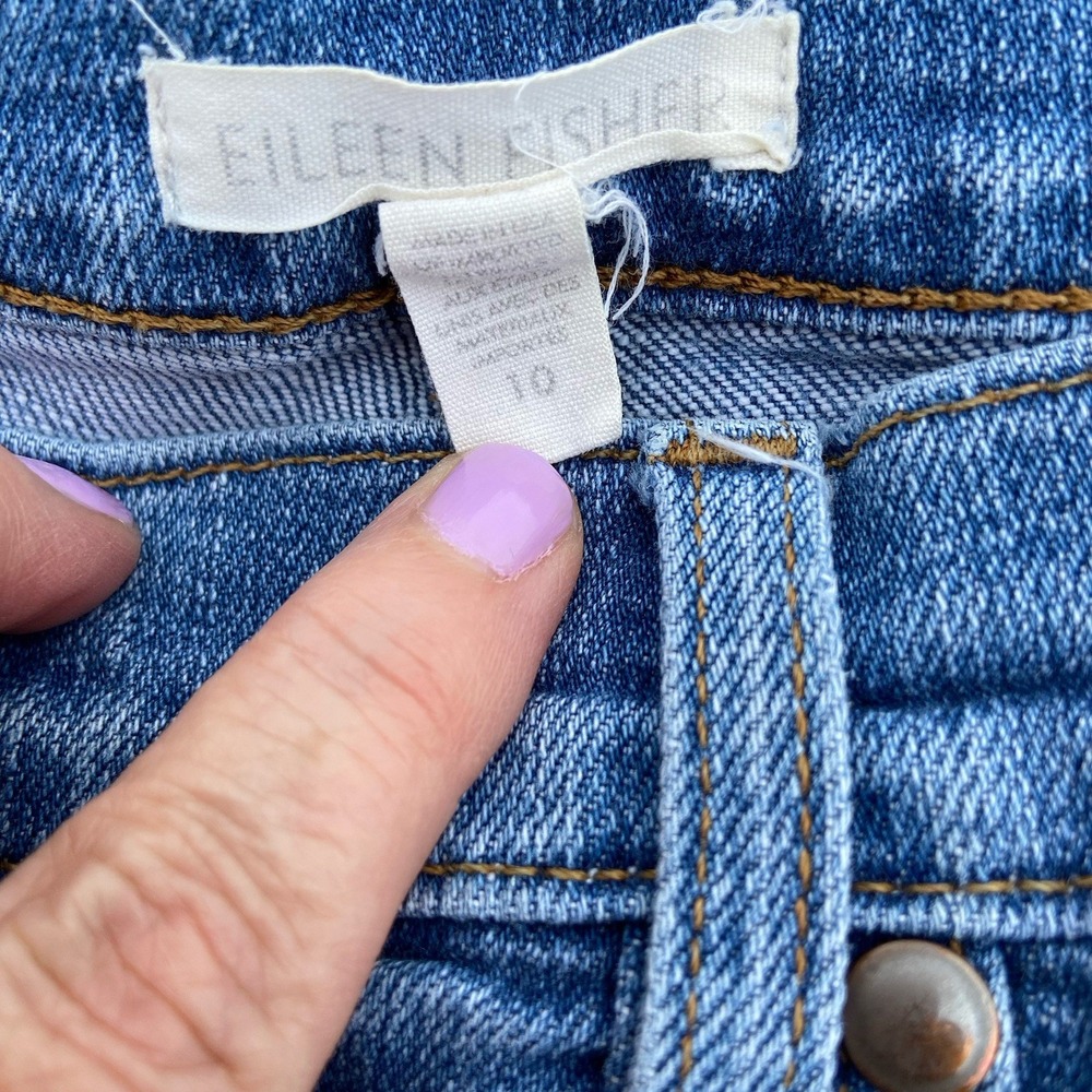 Eileen Fisher Jeans Size 10/32x28 Woman's Organic Cotton‎ Stretch Mid Rise - Picture 3 of 9